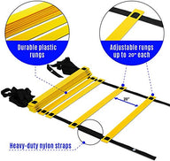 Leosportz Agility Ladder 8 Meter Speed Training Ladder with 16 Adjustable Rungs