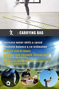 Leosportz Agility Ladder – 8M Speed Training, 16 Adjustable Rungs