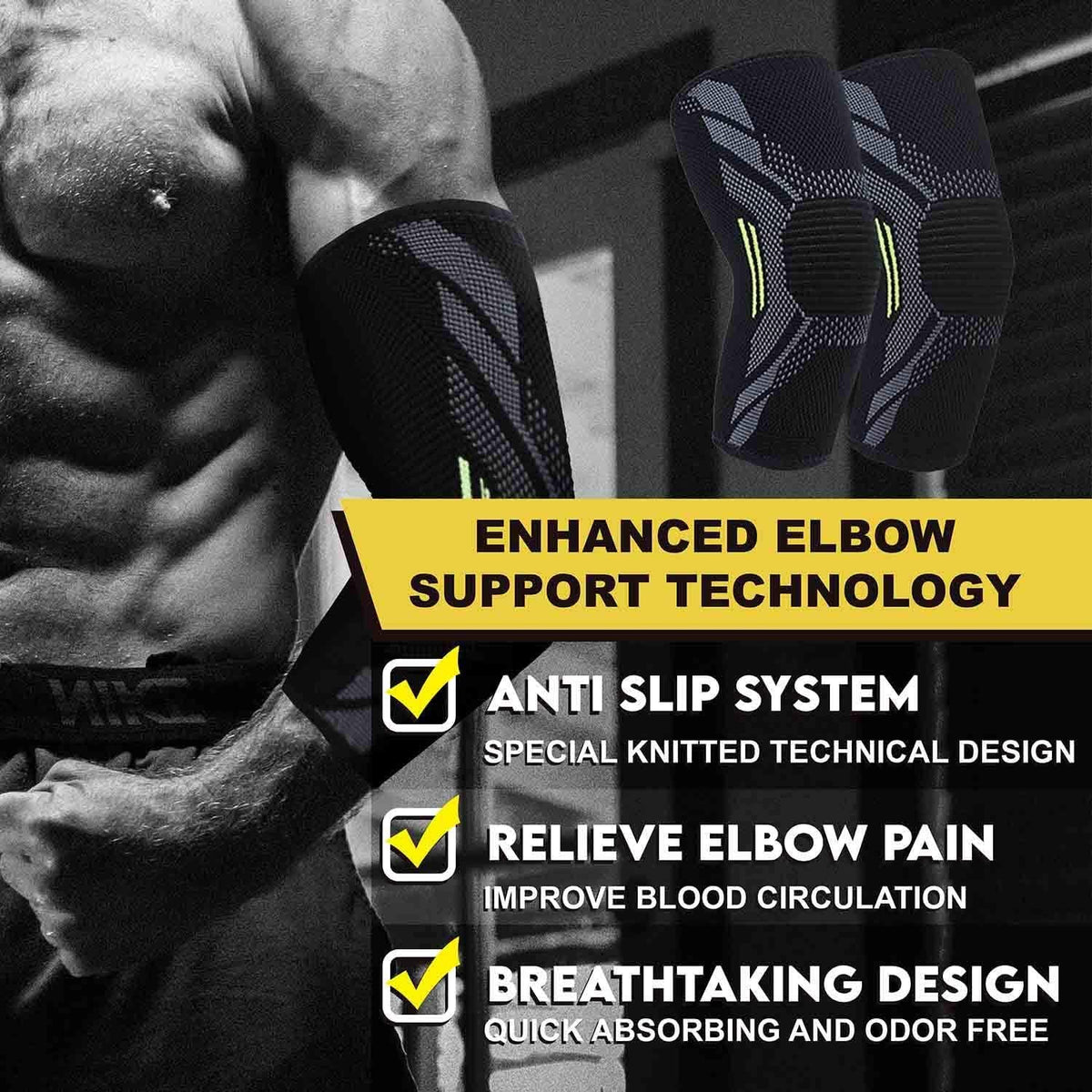 Leosportz Elbow Support for Gym (1 Pair)