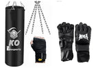 Leosportz Punching Bag Set With Boxing Wraps - Heavy Punching Bags