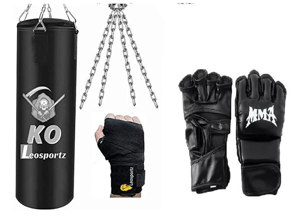Punching Bag Set With Boxing Wraps - Heavy Punching Bags