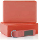 Leosportz Yoga Blocks with Belt (2 Pc) - High - Density Eva Block