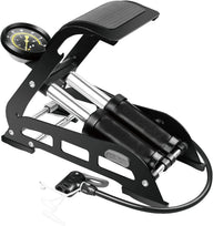 Cycle Foot Pump With Pressure Gauge - Double Cylinder