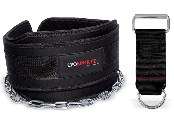 Gym Belt With Chain Dip - Heavy Weight Lifitng Belt