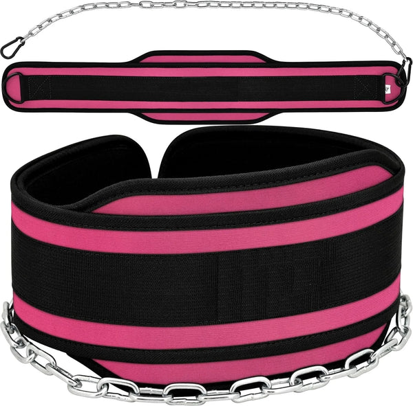 Gym Belt With Chain Dip - Heavy Weight Lifitng Belt