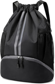 Leosportz Sports Drawstring Bag Backpack -Swimming, Gym,  Basketball Bag