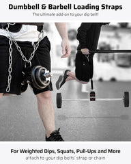 Weight Lifings Dumbbell Barbell Straps - Chain Gym Belt Dip