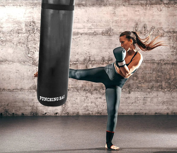 Leosportz Punching Bag Set With Boxing Wraps - Heavy Punching Bags