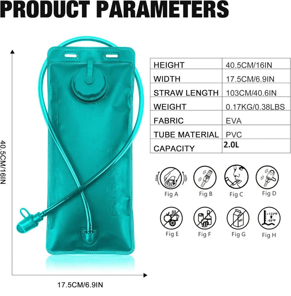 Hydration Bladder 2 Liter - Foldable Hydration Bottle