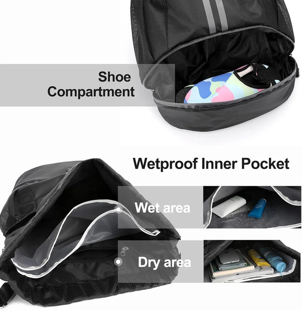 Leosportz Sports Drawstring Bag Backpack -Swimming, Gym,  Basketball Bag