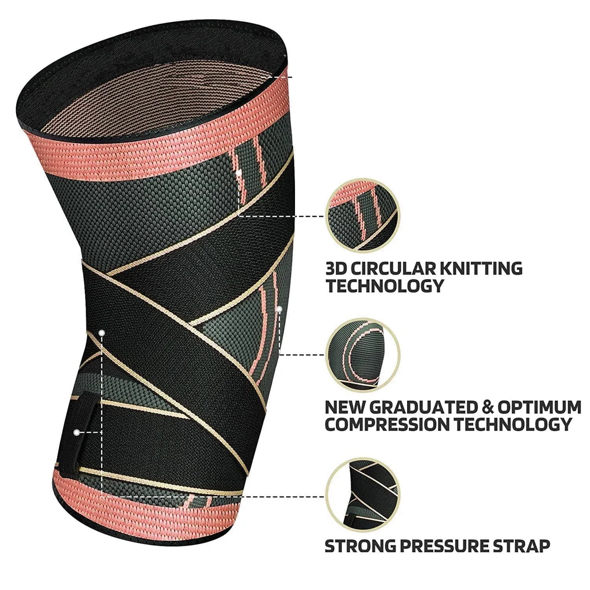 Leosportz Knee Sleeve, Compression Fit Support