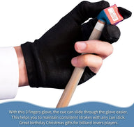 Leosportz Snooker Gloves For Pool Ball - 3 Finger Cue Gloves Table