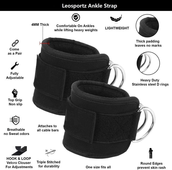 Ankle Strap For Gym Cable Machine - Heavy Ankle Band For Gym