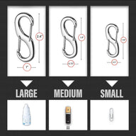 Leosportz Dual S Carabiners Snap Hook - Keychain Keyring S Shape Hook