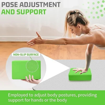 Leosportz Yoga Blocks With Belt - Eva Block With Belt