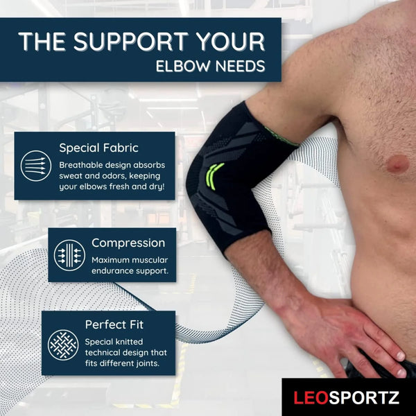 Leosportz Elbow Support Sleeve for Gym & Workout
