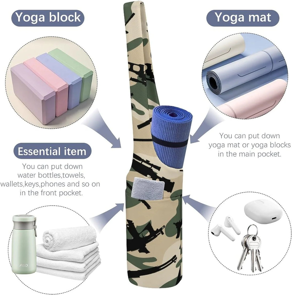 Leosportz Yoga Cushion Knee Pad With Yoga Blocks Belt - 20 Tpe Made