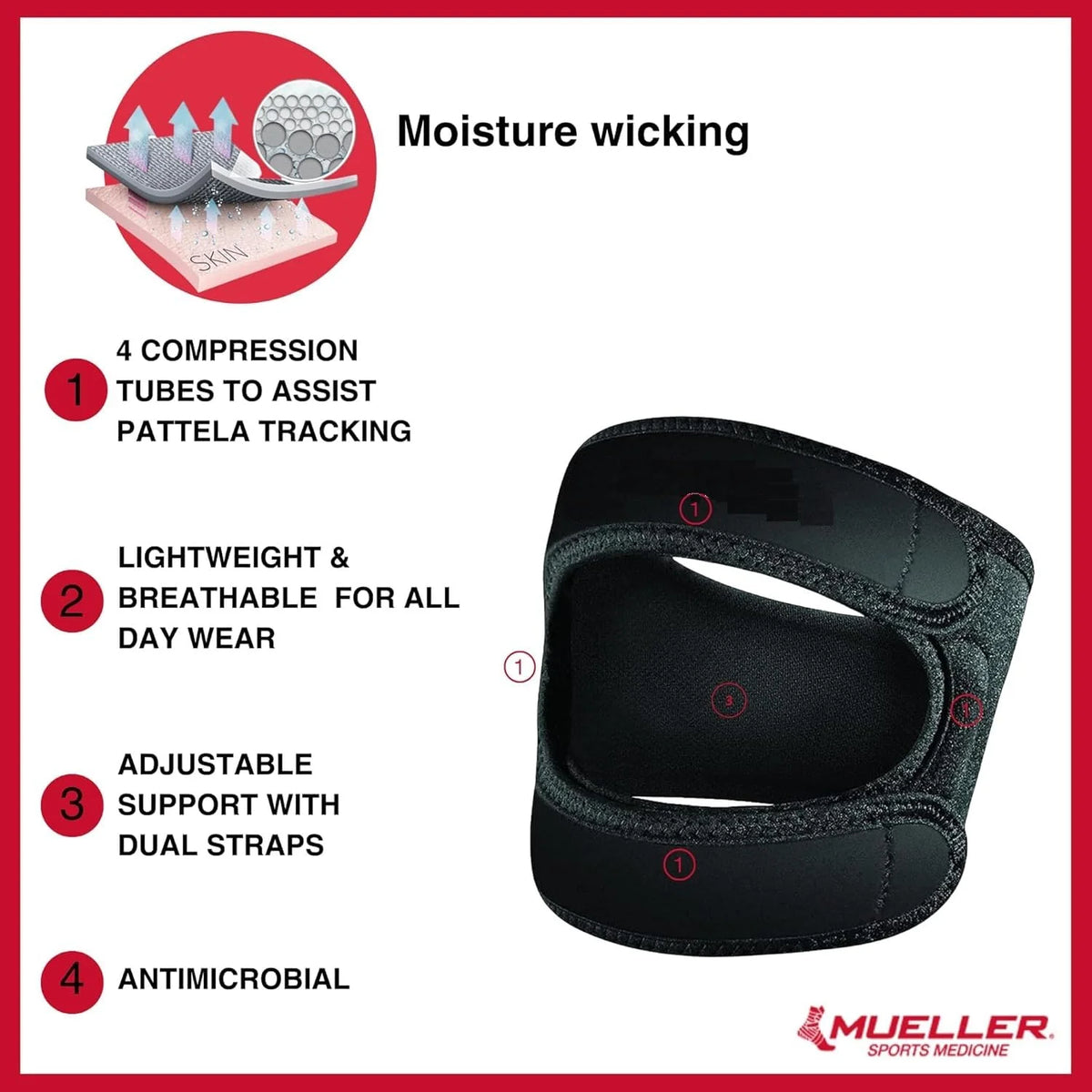 Knee Brace With Side Pads For Meniscus Tear Pain Relief