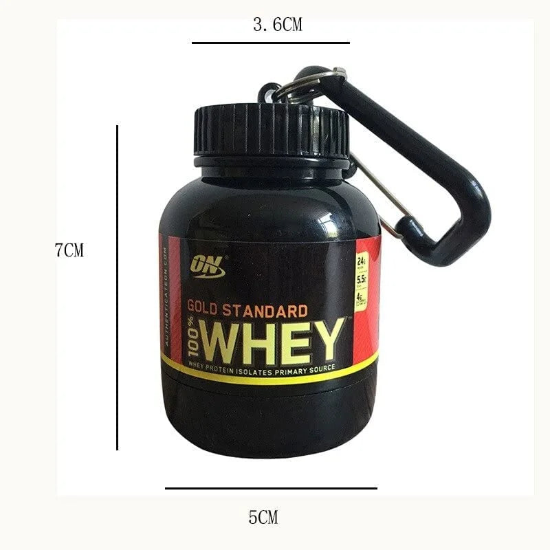 Whey Protein Powder Container Keychain - Easy To Carry