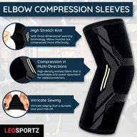 Leosportz Elbow Support Sleeve for Gym & Workout