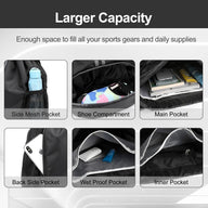Leosportz Sports Drawstring Bag Backpack -Swimming, Gym,  Basketball Bag