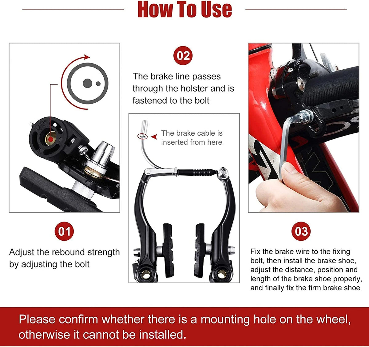 Complete Cycle Brake Set - Front Rear V Breaks With Pads