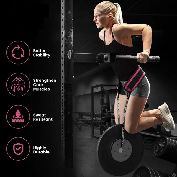 Gym Belt With Chain Dip - Heavy Weight Lifitng Belt