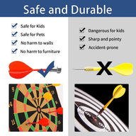 Leosportz Magnetic Dart Board Game - 6 Pc Darts Magnetic Dart Mat
