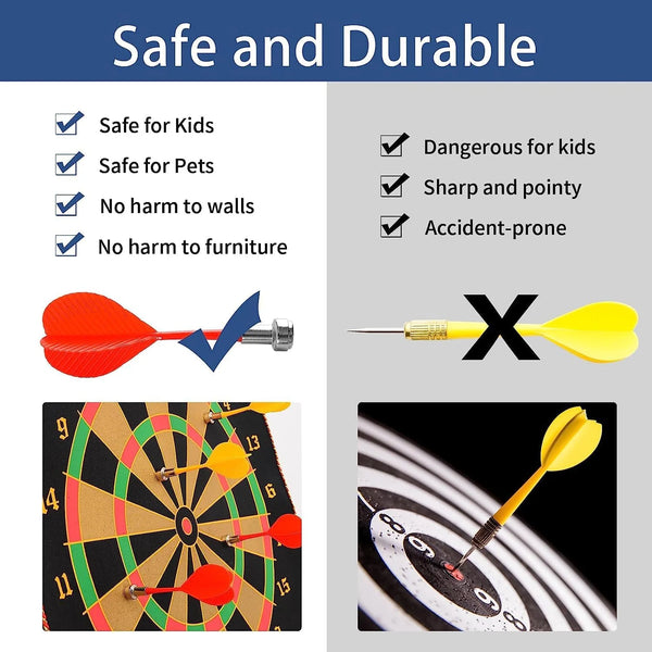 Leosportz Magnetic Dart Board Game - 6 Pc Darts Magnetic Dart Mat