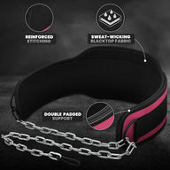Gym Belt With Chain Dip - Heavy Weight Lifitng Belt