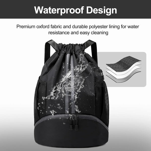 Leosportz Sports Drawstring Bag Backpack -Swimming, Gym,  Basketball Bag