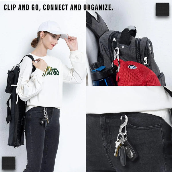 Leosportz Dual S Carabiners Snap Hook - Keychain Keyring S Shape Hook