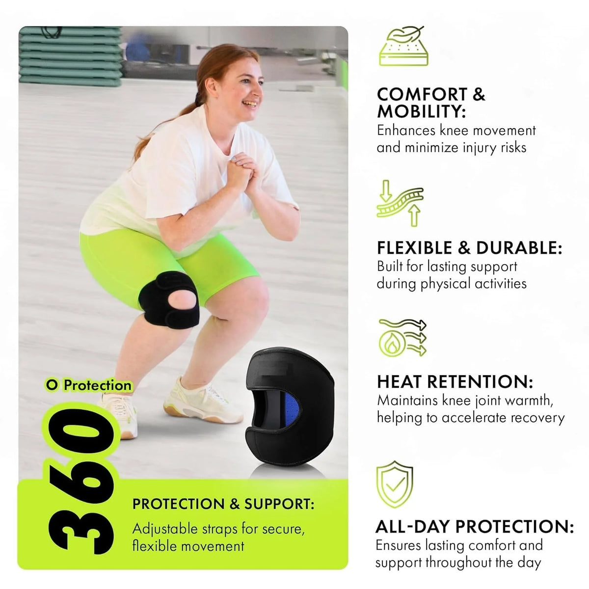 Knee Brace With Side Pads For Meniscus Tear Pain Relief