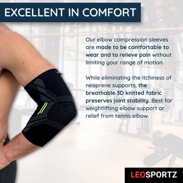 Leosportz Elbow Support Sleeve for Gym & Workout