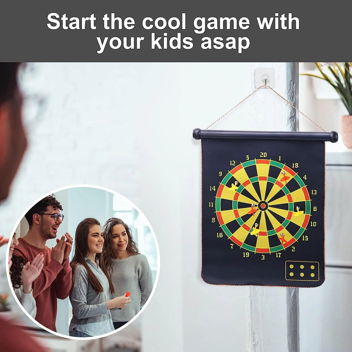 Leosportz Magnetic Dart Board Game - 6 Pc Darts Magnetic Dart Mat