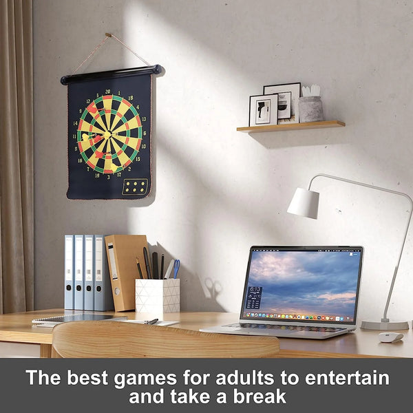 Leosportz Magnetic Dart Board Game - 6 Pc Darts Magnetic Dart Mat